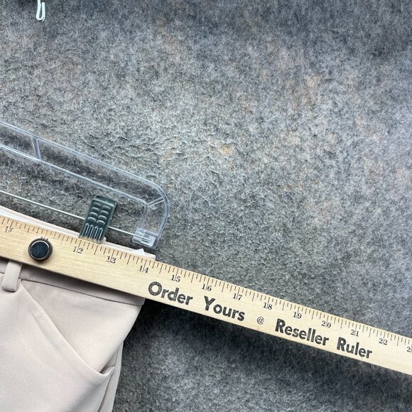 Theory Dress Pants Women 0 Wheat Beige Wide Leg High Rise Modern Crepe 2 Pleated - Picture 3 of 11